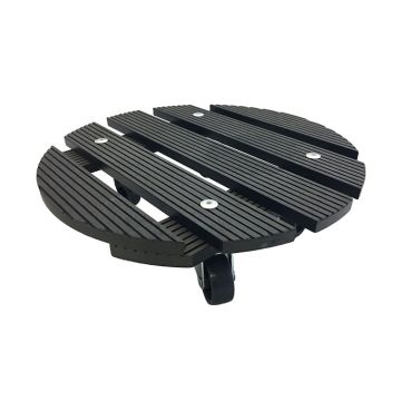 Round 11.4" Plant Caddy With Locking Brakes, Gray