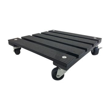 Square 11.4" Plant Caddy With Locking Brakes, Gray