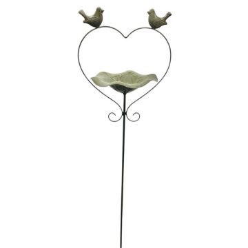 Cheap Carls Gray Heart Birdbath on Stake