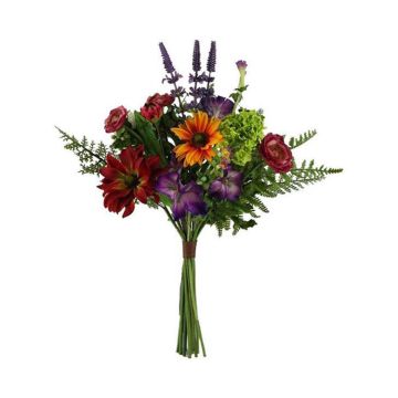 A&B Floral Mixed Flower Bush Faux Bouquet