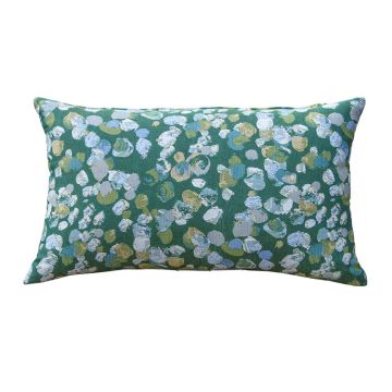 Outdoor Interiors Polka Green Lumbar Pillow, 12" X 20"