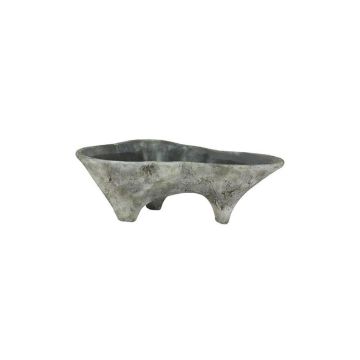 A&B Floral Cement Large Footed Planter Blue Grey