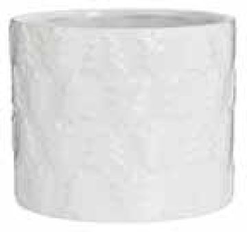 Giftwares Company Christmas Tree Embossed Pot 4.5" White 