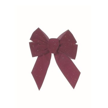 Burgundy Velvet Glittered Bow 5 Loop
