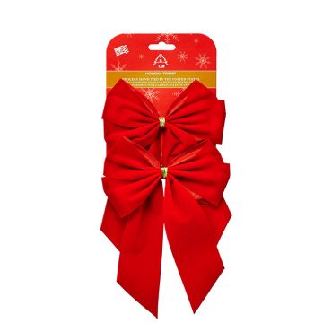 Red Velvet Bows 4 Loops, 2 Pack
