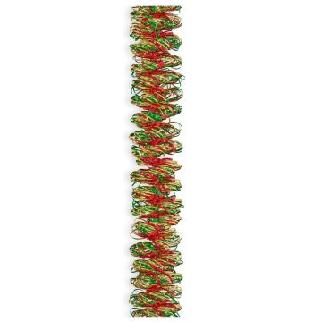 Holiday Trims Deluxe Angle Hair Garland, Gold, Red, Green, 2.25"x12'