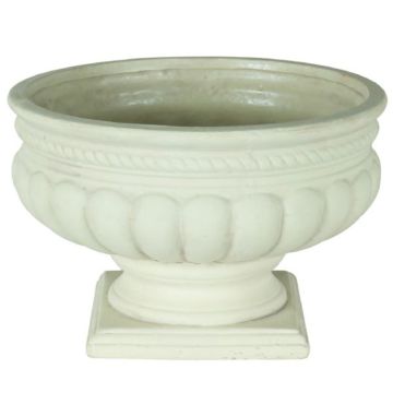 Round Sand Stone Pottery with pedestal with Packed Liner, 8" 