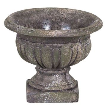 Round Moss Colored Planter with Pedestal, 4"