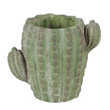Round Cactus Design Cement Pot, 4"