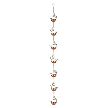 Napco Rain Chain Birds & Leaves 70" Long