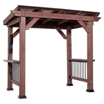 Backyard Discovery Saxony Grill Gazebo 7.33 ft. H X 5.33 ft. W X 7.75 ft. L