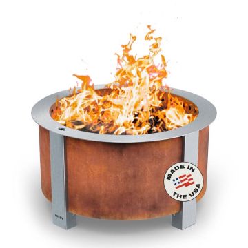 Breeo X Series 24 Corten Smokeless Fire Pit 24 in. W Corten Steel Outdoor Round Wood Fire Pit