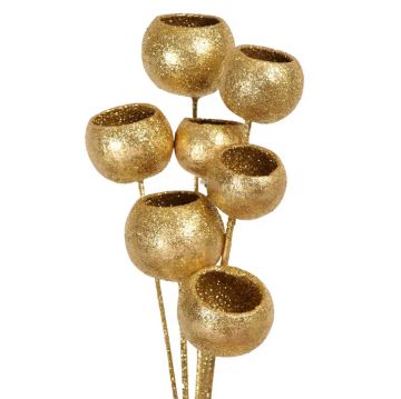 Bell Cups, Gold Glitter, 7 Stems
