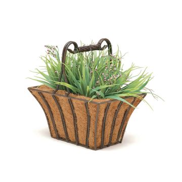 Deer Park Ironworks® Rectangle Twist Basket Natural Patina - 13in L x 9in W x 13in H - Coco Line Included