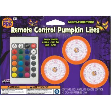 Fun World Remote Control 3 Pumpkin Lights Set