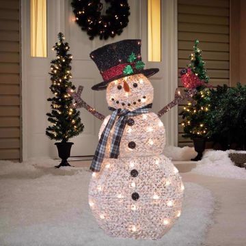 Celebrations Snowman with Cardinal 3.25 ft