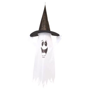 Fun World 5 ft. Prelit Ghost w/Witch Hat 