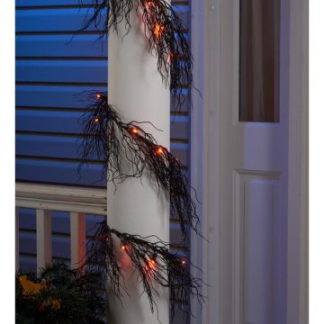 Celebrations OrangeLED Black Tangled Root Garland Lights 20 ct 6 ft.