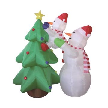Celebrations Snowmen with Tree Inflatable, 6 ft