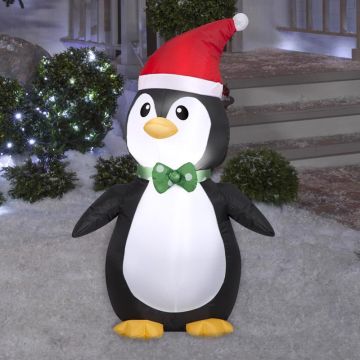 GEMMY Airblown® Penguin with Santa Hat