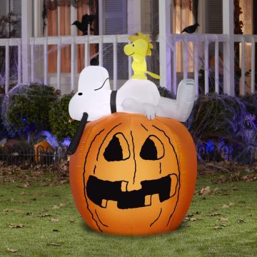 GEMMY Peanuts® Airblown® Snoopy and Woodstock on The Great Pumpkin