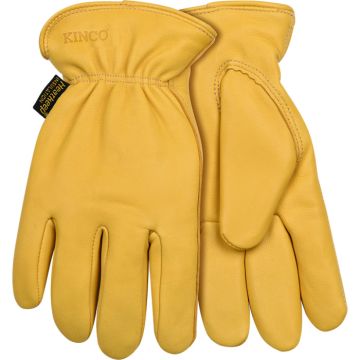 KINCO Premium Grain Deerskin Driver Glove Lined Elastic Wrist