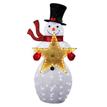 Celebrations Snowman with Top Hat, Scarf and Star LED 52 in