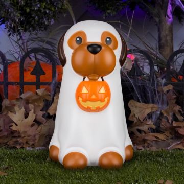 GEMMY Ghost Dog Trick-or-Treats Blowmold