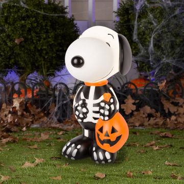 GEMMY Peanuts® Snoopy Scary Skeleton Blowmold