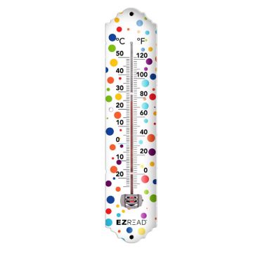 EZRead 12" Metal Thermometer, Rainbow Dots