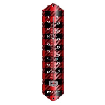 EZRead 12" Metal Thermometer, Plaid