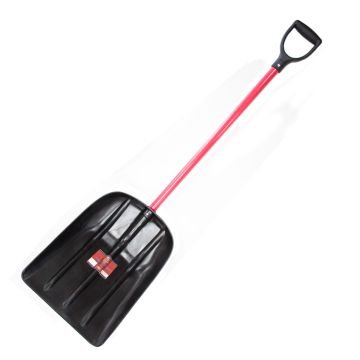 BULLY TOOLS Snow & Mulch Scoop Shovel 14" Poly Head 54" Fiberglass Poly-Coated Handle with D-Grip