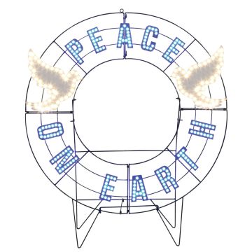 LED Advanced Holiday Lighting® "Peace on Earth" Christmas Wreath LED Blue & Pure White 40IN