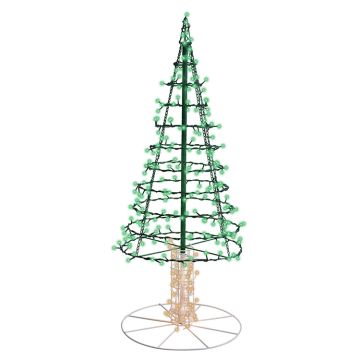 Glenhaven Home & Holiday LED Alpine Tree Twinkling Green & Warm White 4FT