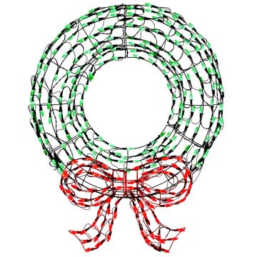 LED Advanced Holiday Lighting® Wreath with Bow Green & Red Twinkle 28"