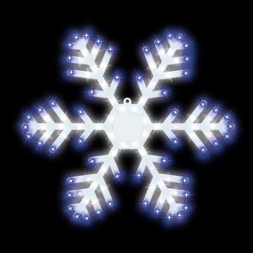 LED Advanced Holiday Lighting® Snowflake Hi-Vibrant Pure White & Blue Twinkle 16IN