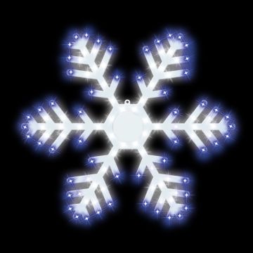 LED Advanced Holiday Lighting® Snowflake Hi-Vibrant Pure White & Blue Twinkle 24IN