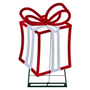 LED Advanced Holiday Lighting® Jumbo Present Red Hi-Vibrant LED Lighted 48IN