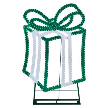 LED Advanced Holiday Lighting® Jumbo Present Green Hi-Vibrant LED Lighted 48IN