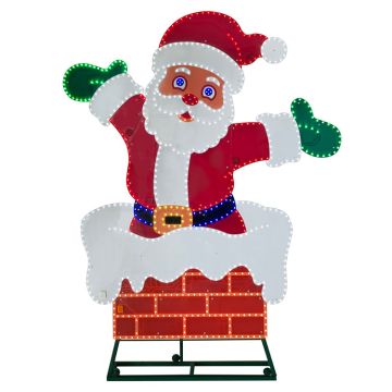 LED Advanced Holiday Lighting® Jumbo Santa in Chimney Motion Hi-Vibrant LED Lighted 48IN