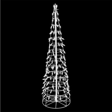 Glenhaven Home & Holiday LED Cone Tree Pure White Twinkling C5 Lighted 4FT