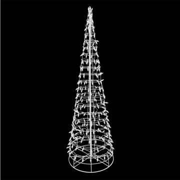 Glenhaven Home & Holiday LED Cone Tree Pure White Twinkling C5 Lighted 6FT