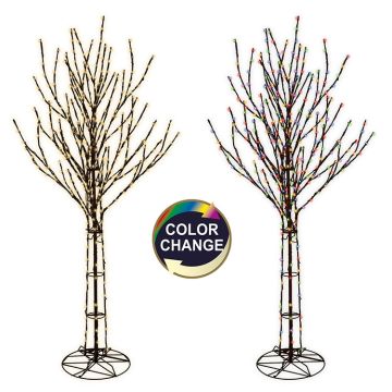 Glenhaven Home & Holiday LED Bare Branch Tree Warm White & Multi Color-Changing 8FT