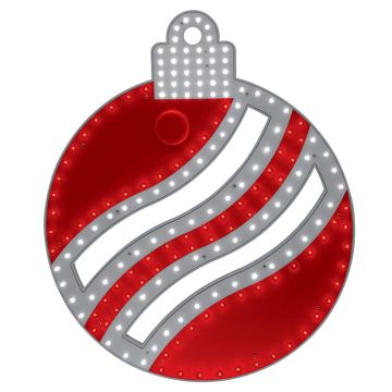 LED Advanced Holiday Lighting® Ornament Red & Pure White Hi-Vibrant LED Lighted 16IN