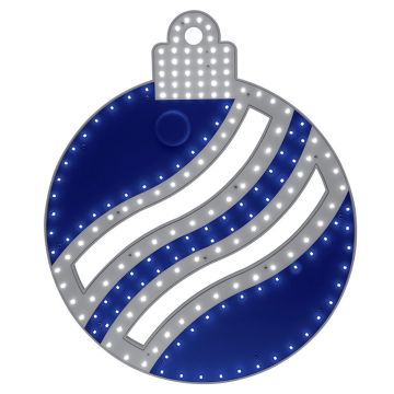 LED Advanced Holiday Lighting® Ornament Blue & Pure White Hi-Vibrant LED Lighted 16IN