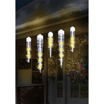 Glenhaven Home & Holiday LED Jumbo Cascading Icicle Lights Warm White 10 Drops 9FT