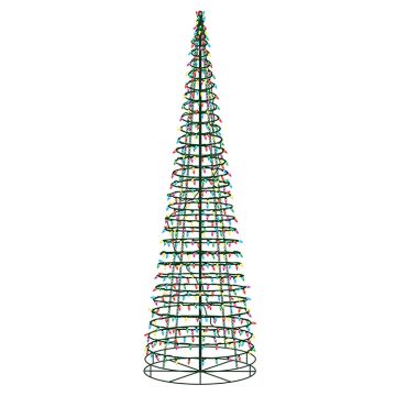 Glenhaven Home & Holiday LED Cone Tree C5 Multi-Colored Twinkle 8FT