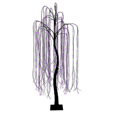 Glenhaven Home & Holiday LED Spooky Willow Tree Purple Twinkle 6FT