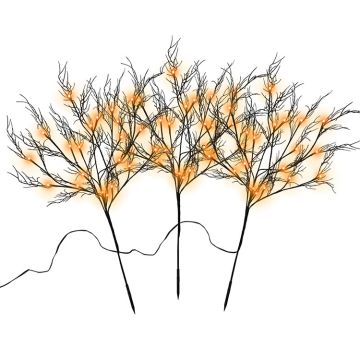 Glenhaven Home & Holiday LED Spooky Twig Branches Orange 30IN 3-pack