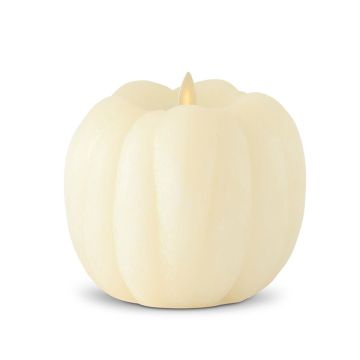  Luminara 4.5 Inch White Wax Pumpkin Indoor Candle